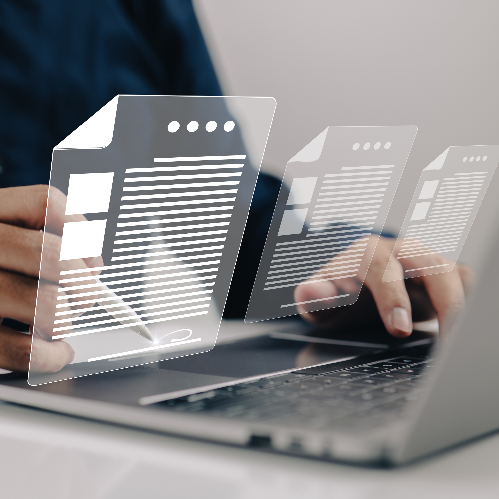 Digital legal documents on a laptop