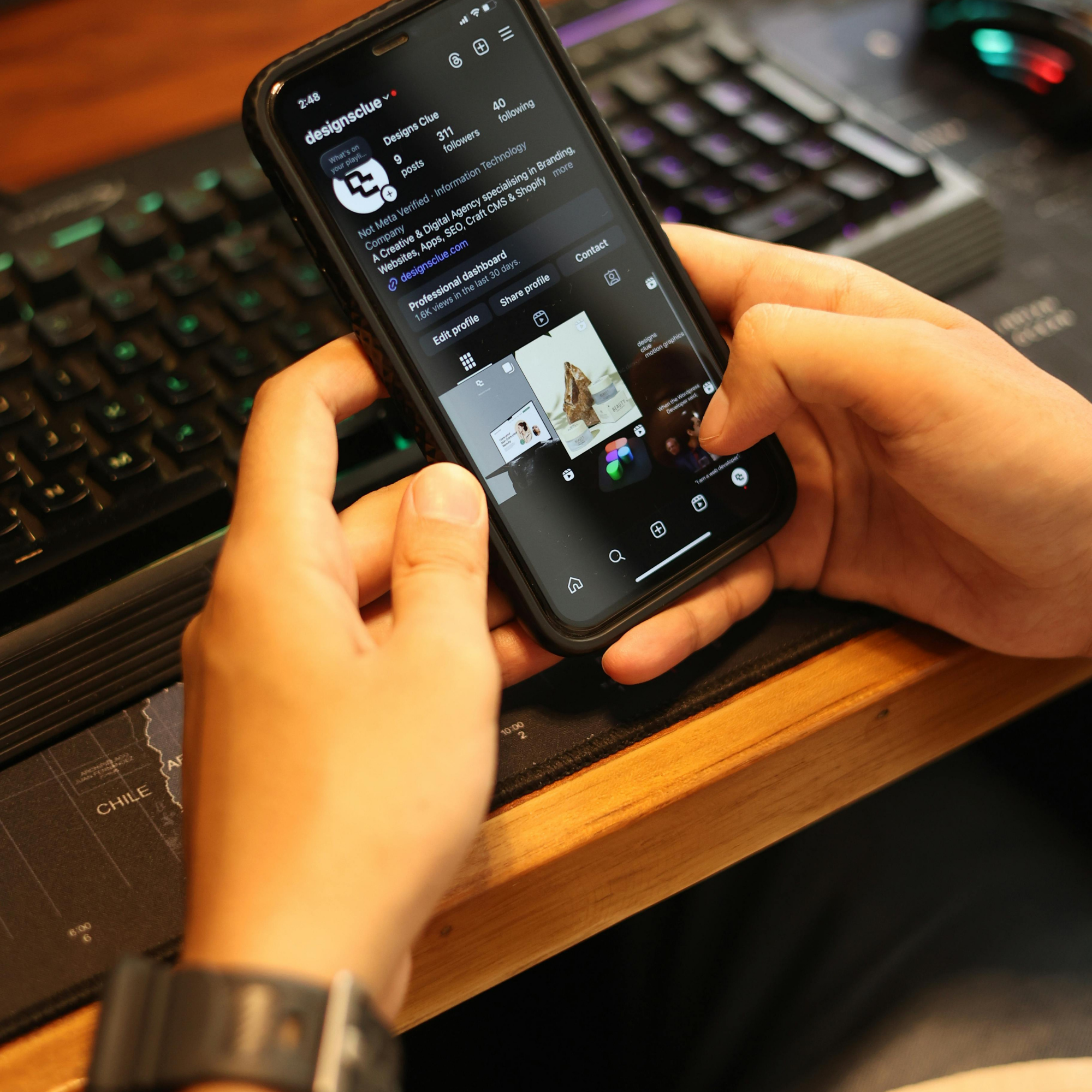 Person browsing social media on a phone