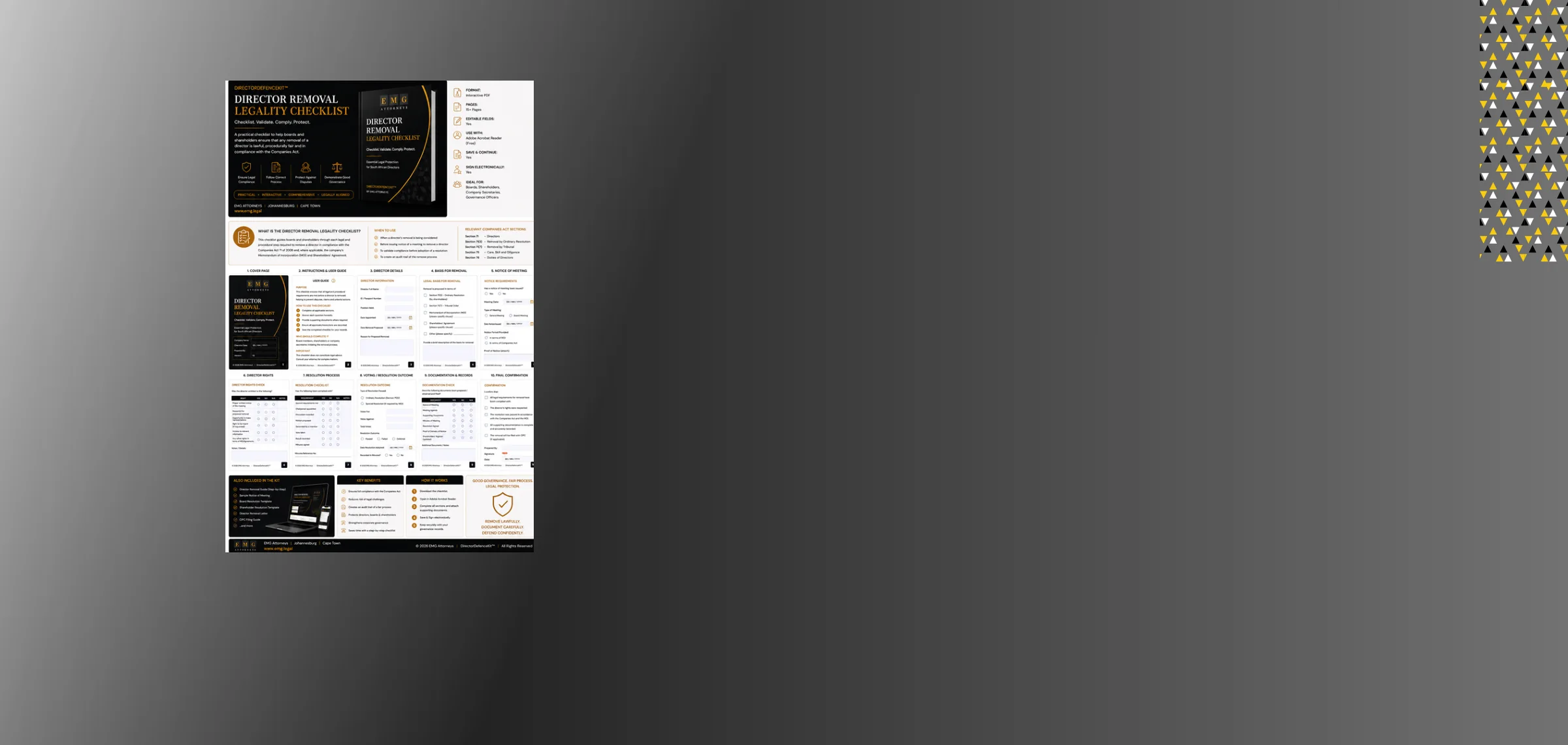 Preview pages of the Director Removal Legality Checklist